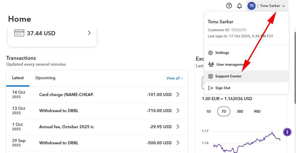 Payoneer Live Chat Support Step-1