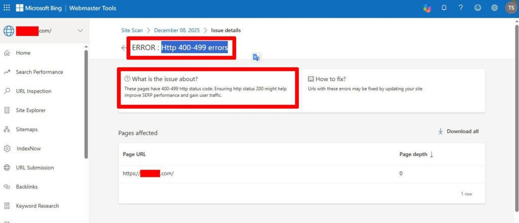 HTTP 400-499 errors - Bing De-Indexing Issue Solution