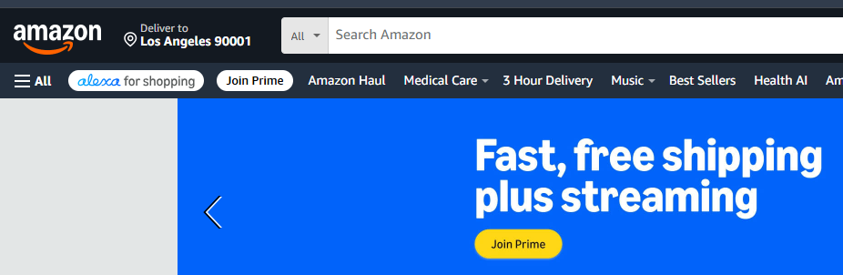 Amazon Search Box Setting