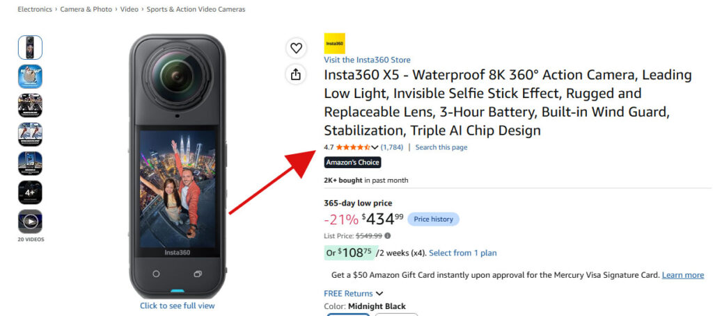 Product Review Rating on Amazon